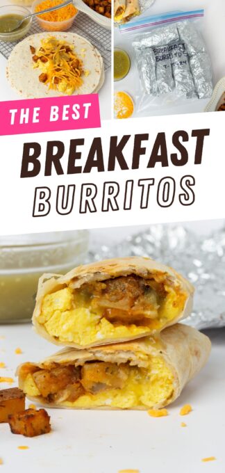 flour tortillas with burrito fillings in the center