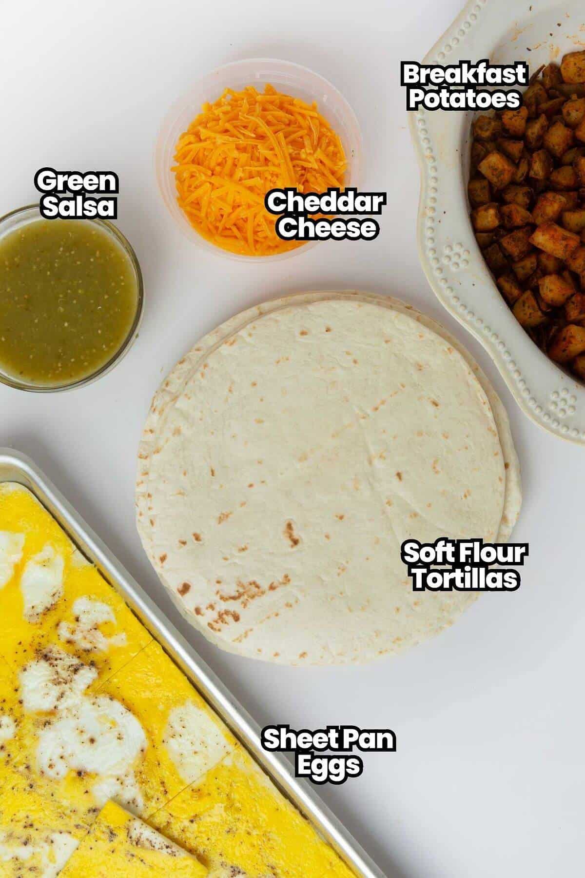 ingredients for breakfast crunchwrap