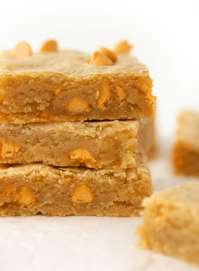stack of butterscotch cookie bars