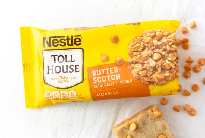 bag of Nestle Tollhouse butterscotch baking chips