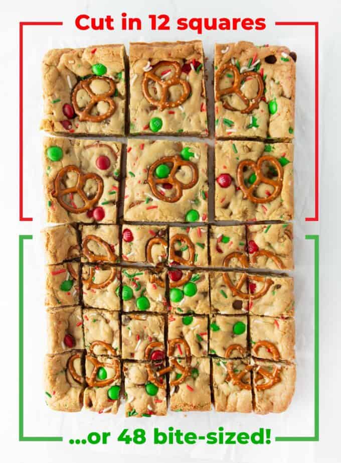 how to cut christmas cookie bars