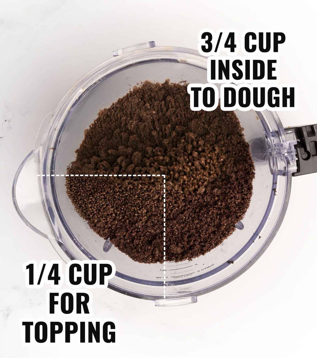 Oreo crumbs in food processor