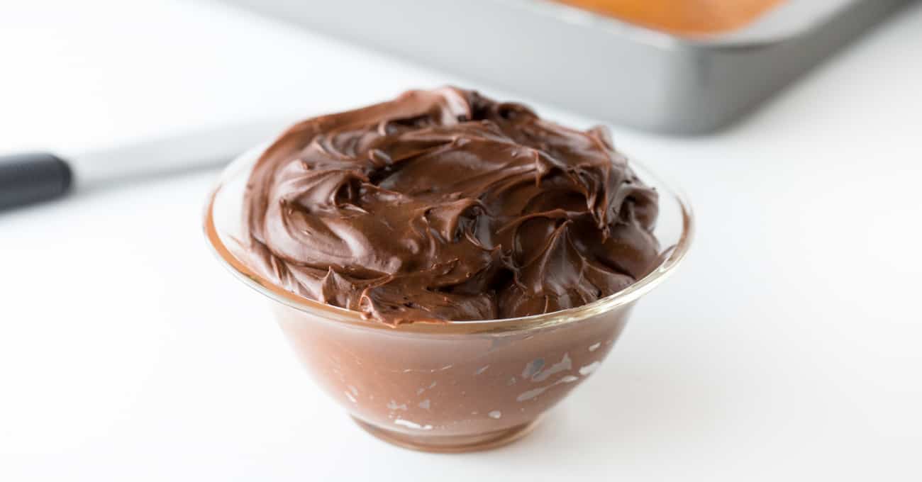 homemade chocolate frosting in a bowl