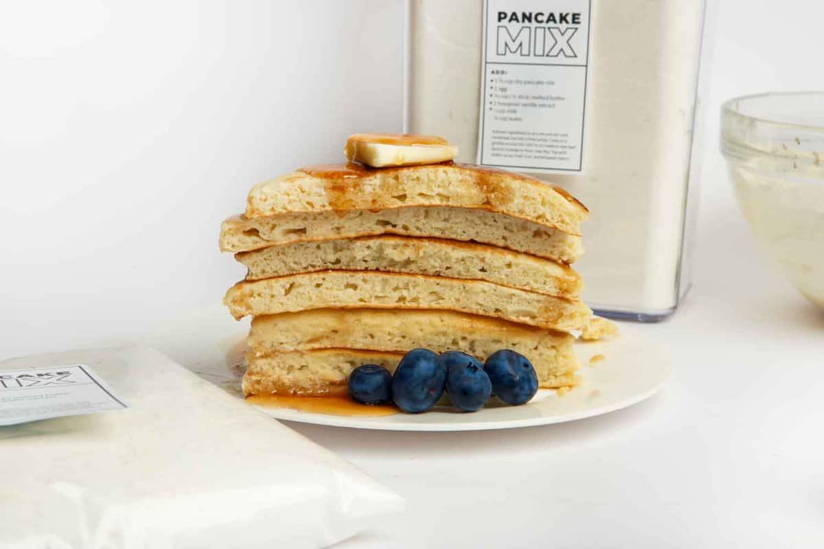stack of fluffy pancakes