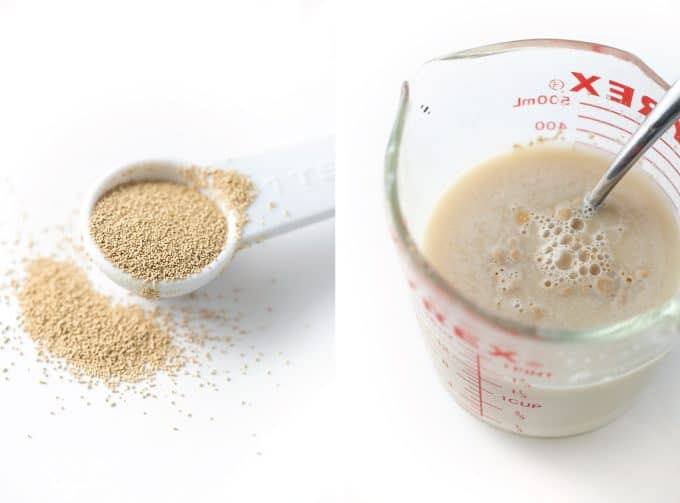 Yeast and water mixture for Homemade soft pretzels