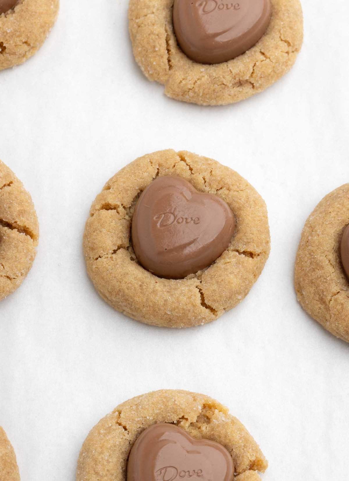 peanut butter blossom heart cookies
