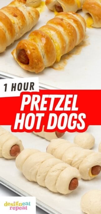 Soft pretzel hot dog pig in a blanket pin
