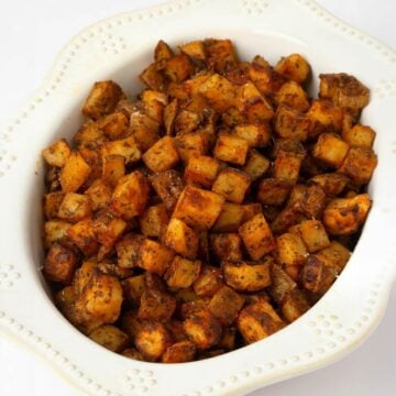 oven roasted breakfast potatoes in large serving bowl
