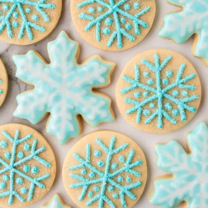 frosted sugar snowflake cookies