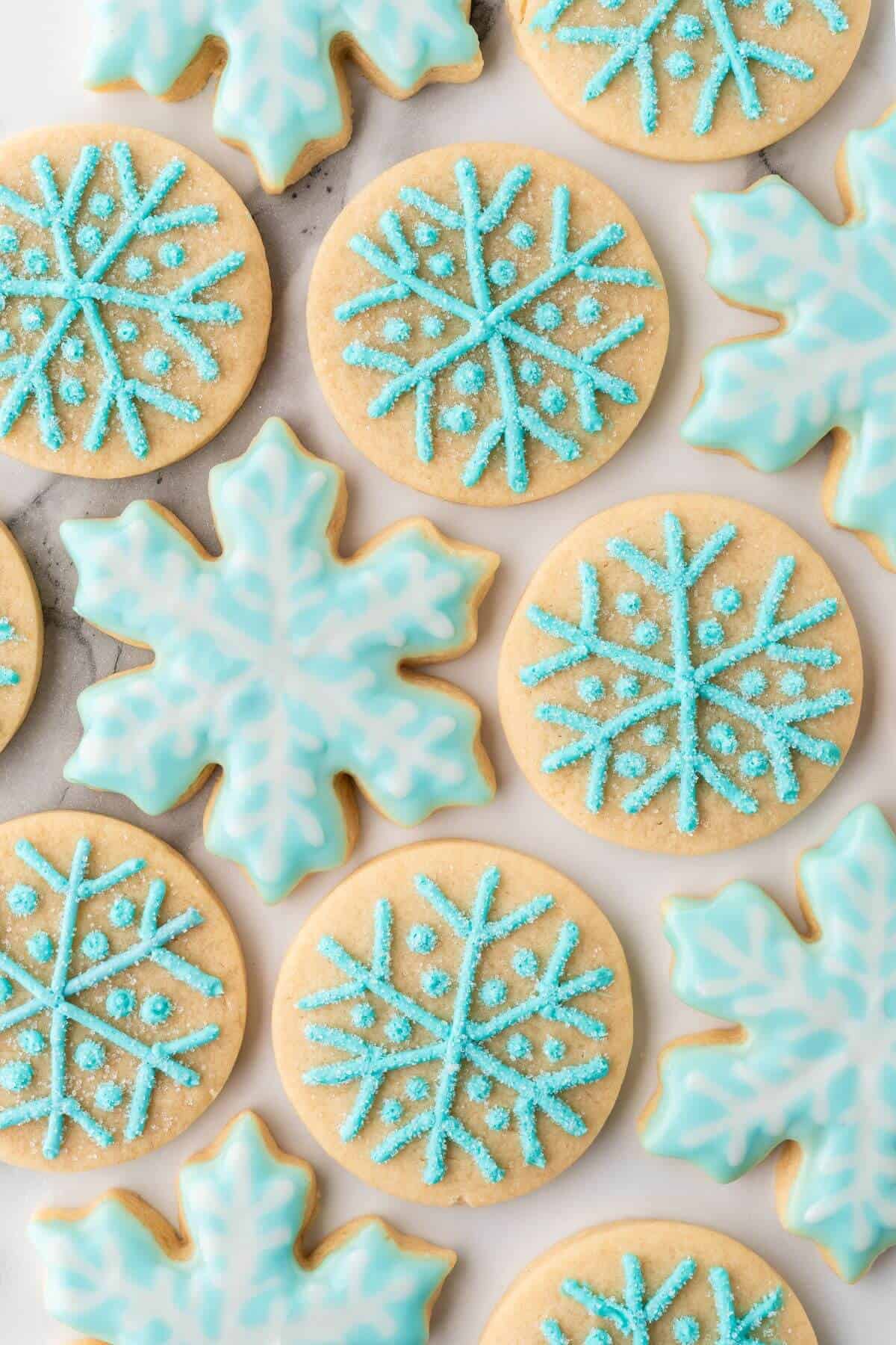 frosted sugar snowflake cookies