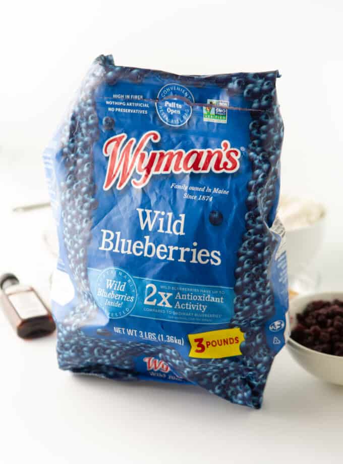 Bag of wymans wild blueberries.