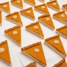 sugar cookie bar decorated as slice of pumpkin pie