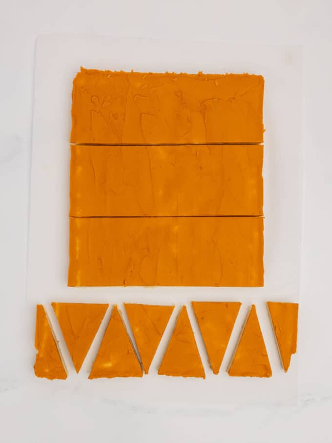 step 2: cut each section into 6 triangles