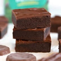 stack of chocolate thin mint square bars